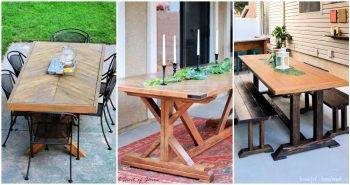 14 Free Farmhouse DIY Outdoor Dining Table Plans