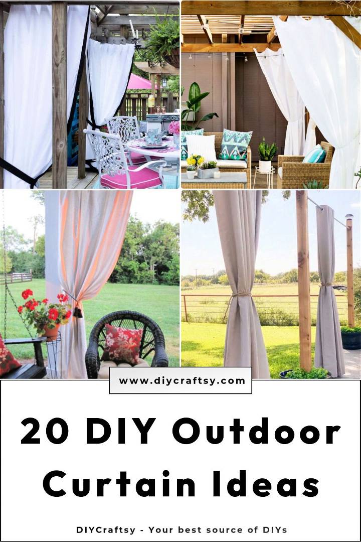 20 cheap diy outdoor curtains: pergola curtain ideas