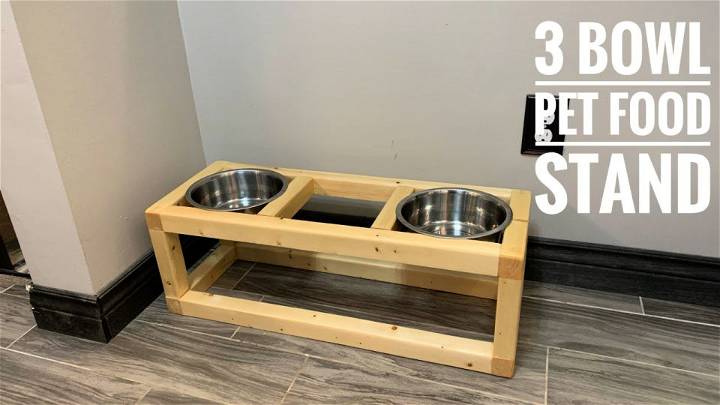 DIY 3 Bowl Pet Food Stand