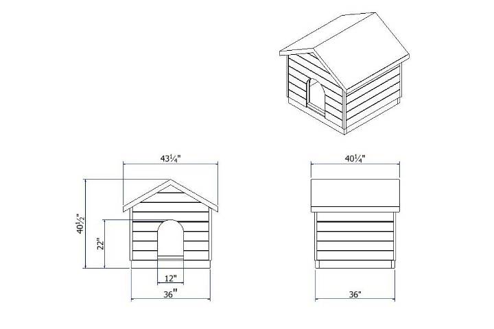 3x3 dog house plan blueprint