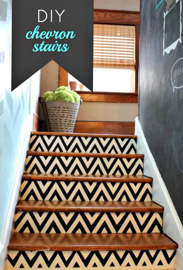 How to make Chevron Stairs - DIY Home Decor Ideas 