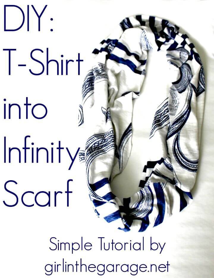 Adorable DIY T-shirt Into Infinity Scarf