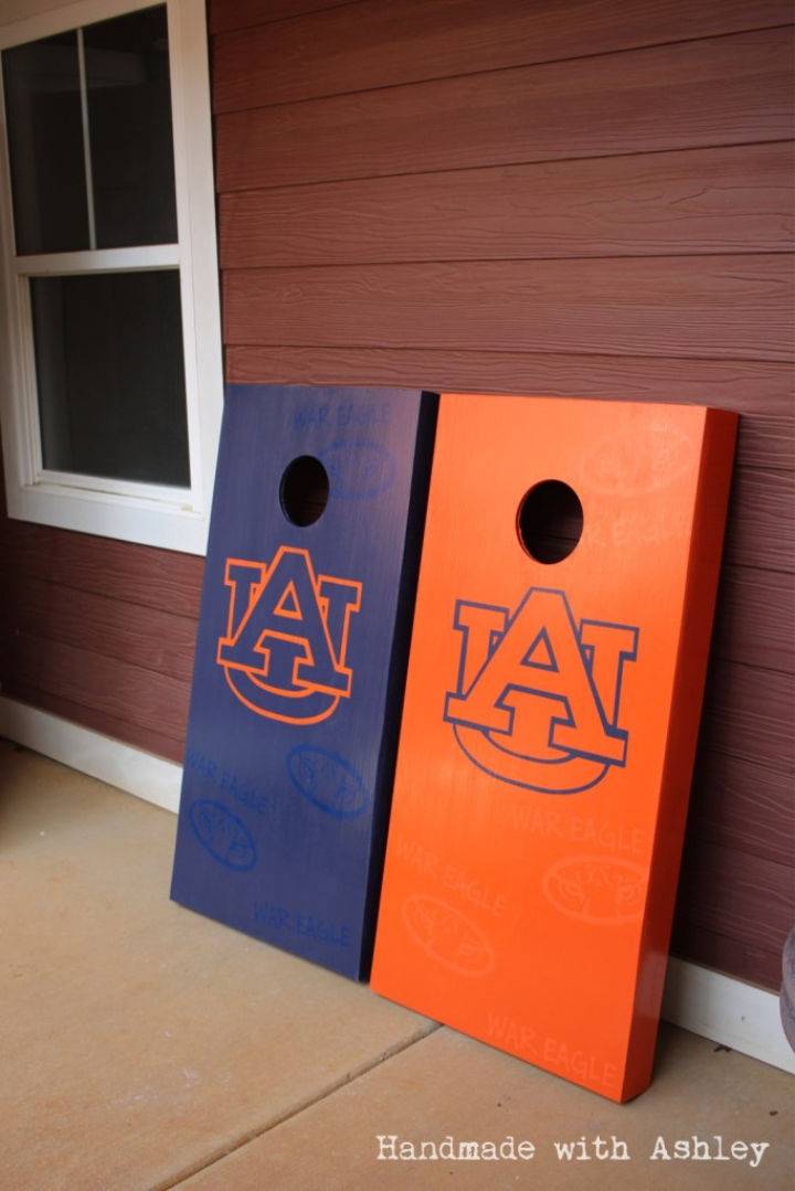 DIY Auburn Themed Cornhole Boards