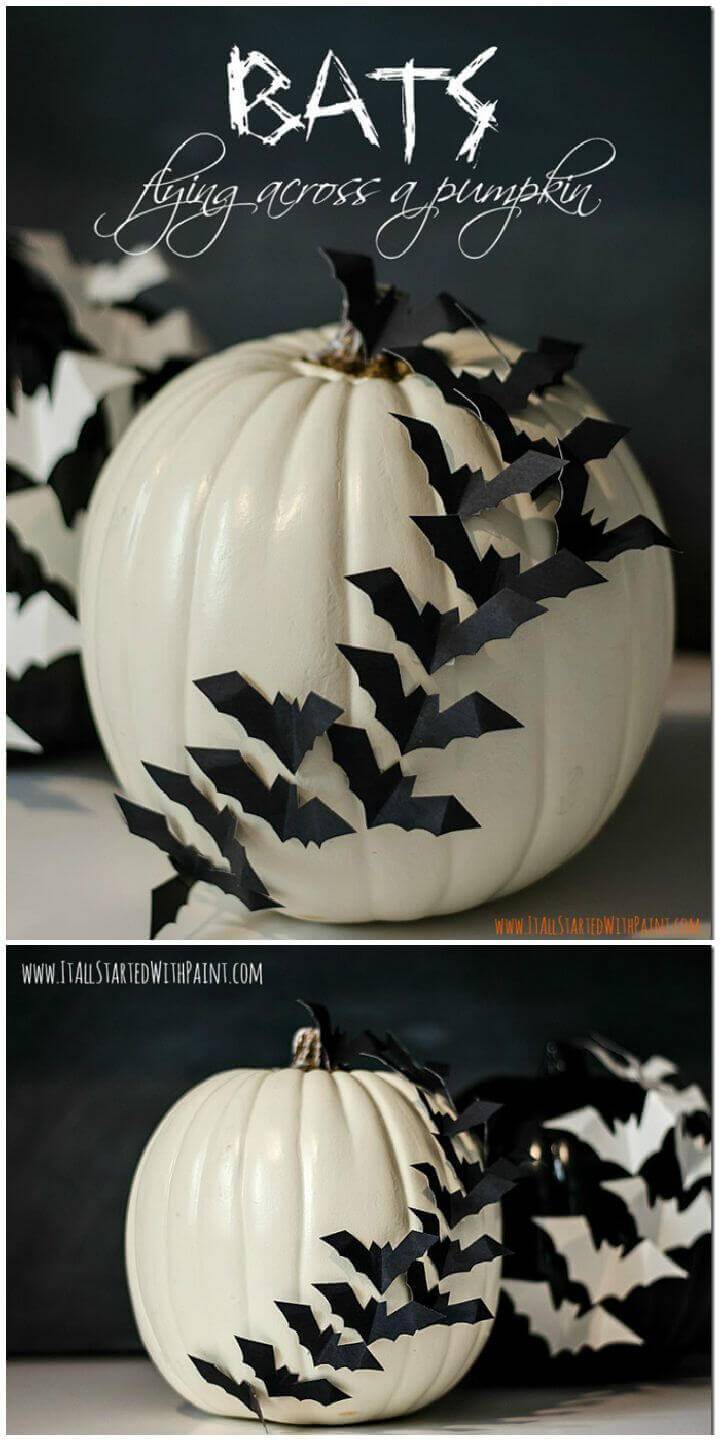 Bats Flying Across a Pumpkin