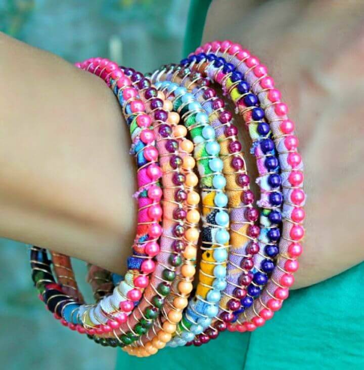 Beautiful DIY New Boho Bracelets made of colorful strung up beads