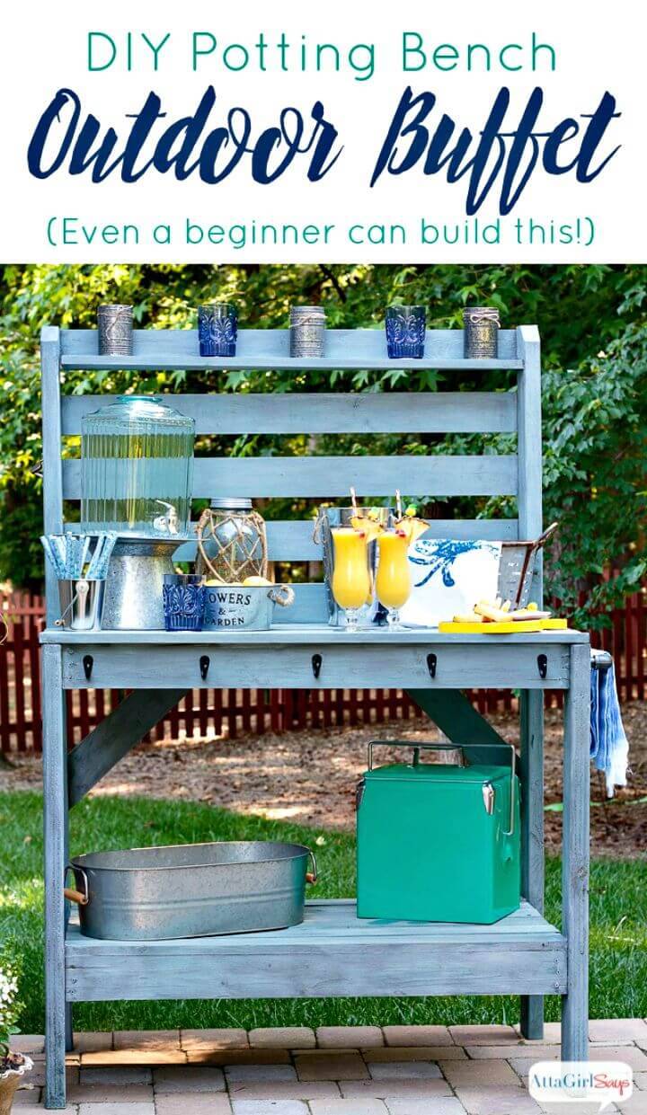 Build Potting Bench & Outdoor Buffet Table -DIY
