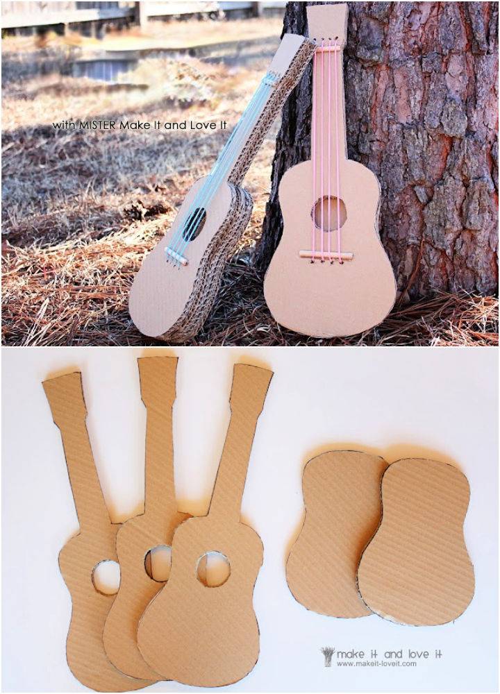 DIY Cardboard and Rubber Band Guitar