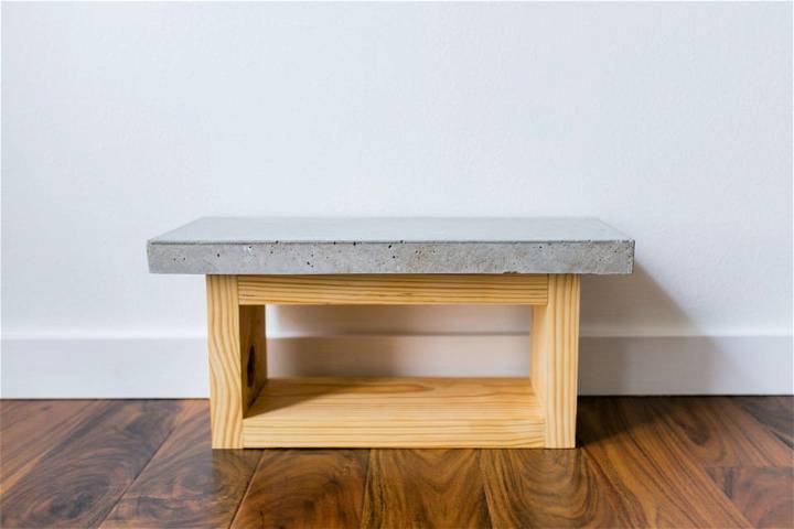 DIY Concrete and Wood Dog Food Table