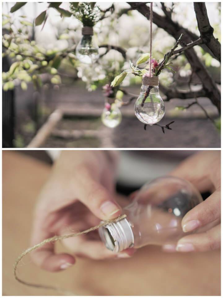 Create Your Own Hanging Lightbulb Vase