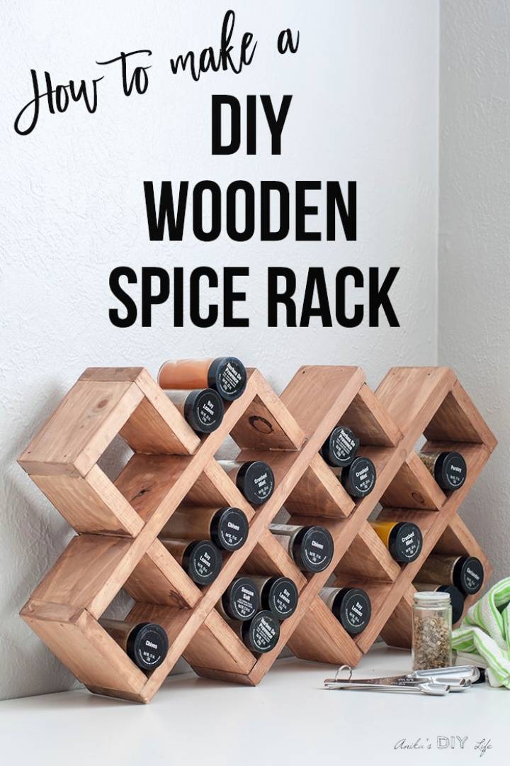 DIY Wooden Criss Cross Spice Rack