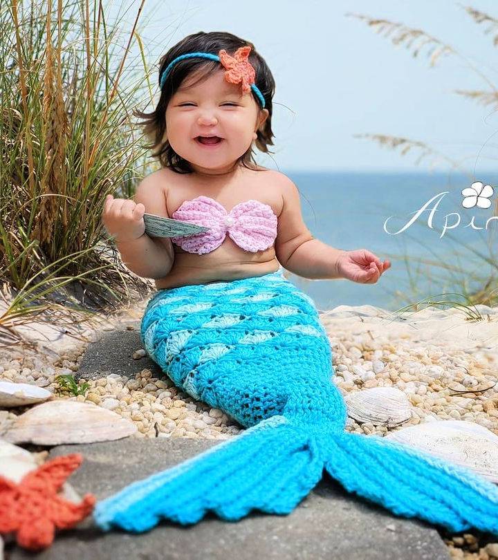 crochet mermaid tail blanket for baby