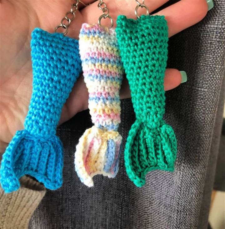 crochet mermaid tail keychains