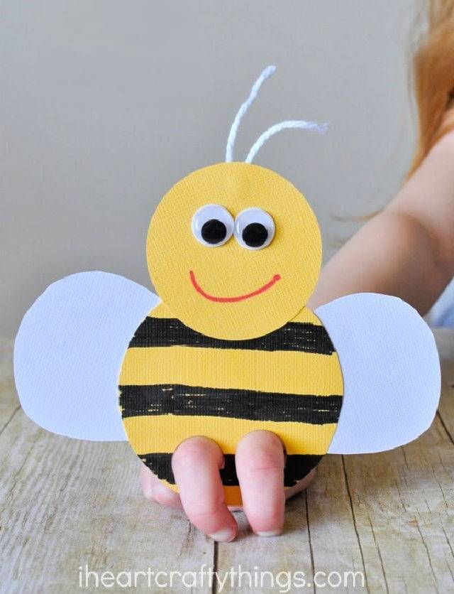 Cute Bee Finger Puppets Craft