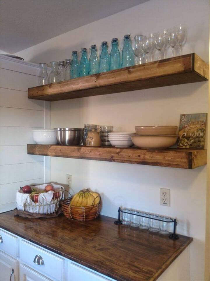 $20 DIY Floating Kitchen Shelves