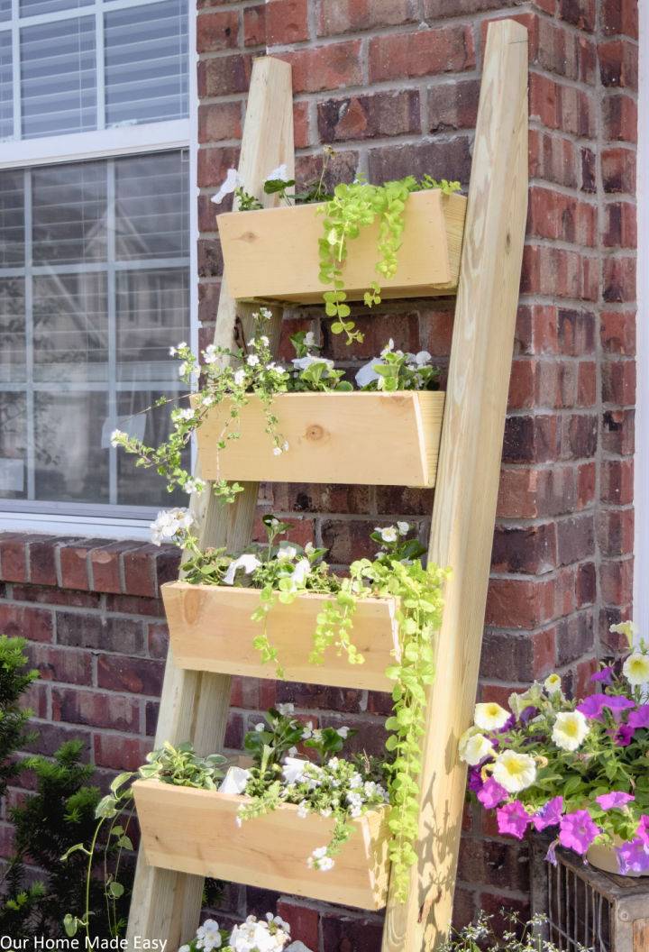DIY Cedar Ladder Planter for Under $20
