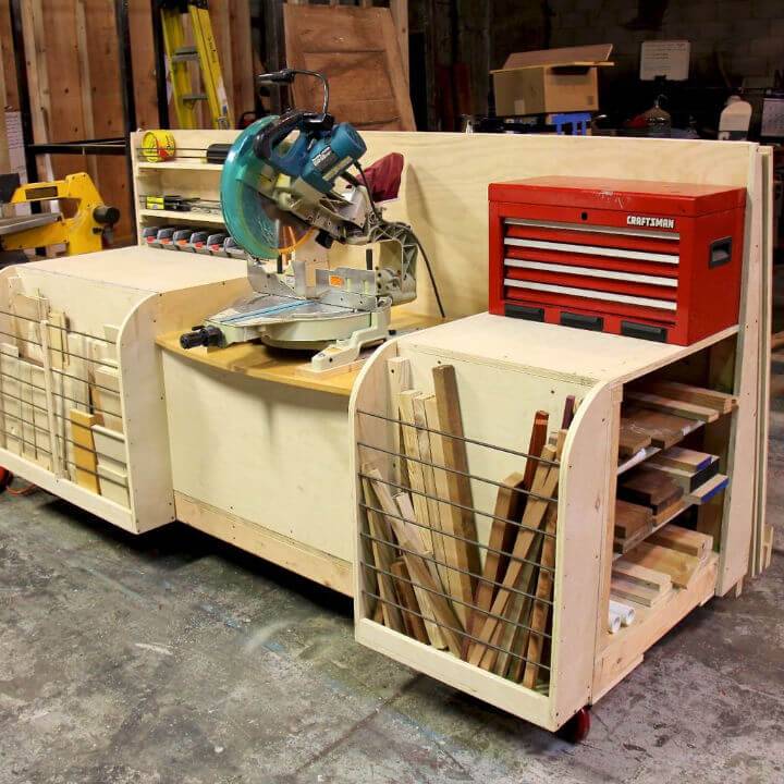 DIY Combo Miter Saw Station Lumber Rack