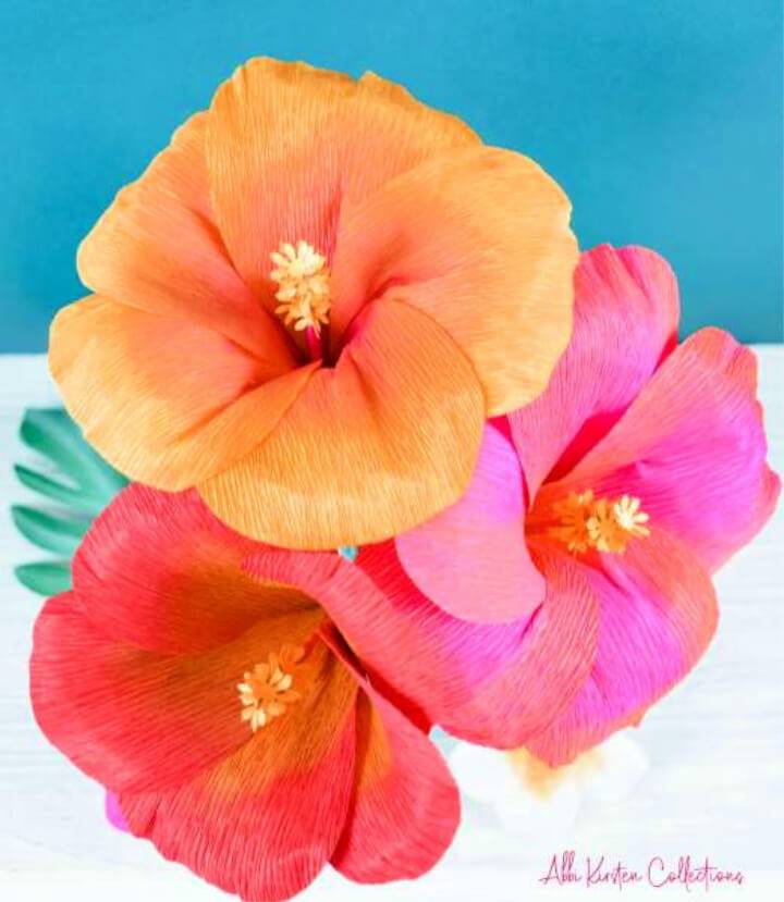 Handmade Crepe Paper Hibiscus Flower