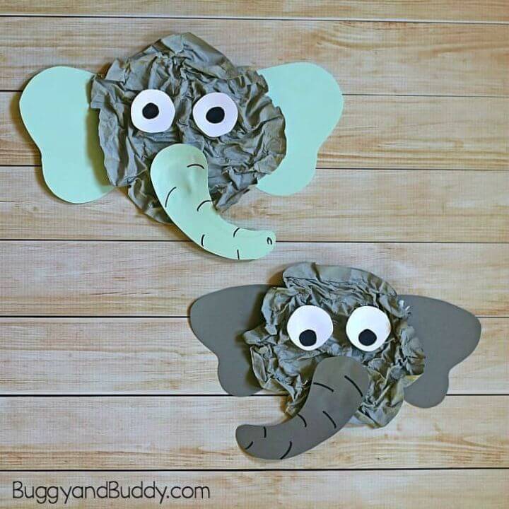 Crumpled Newspaper Elephant Craft for Kids