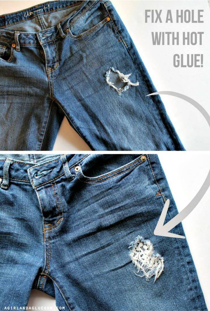 DIY Fix a Hole In Your Pants with Hot Glue