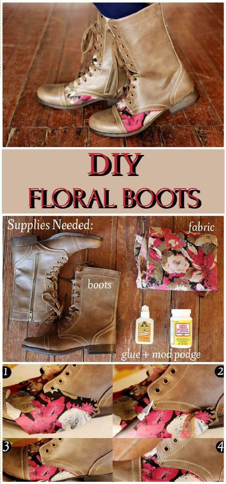 DIY Floral Boots