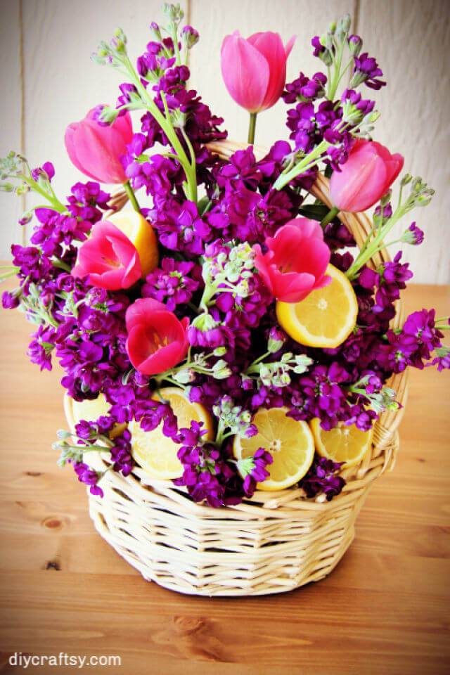 DIY Flower Basket for Mothers Day Gift