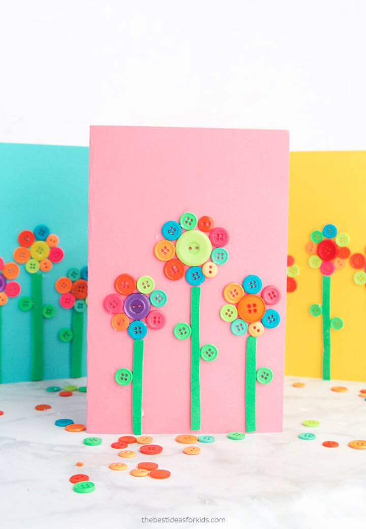 How to Create Flower Button Art Card