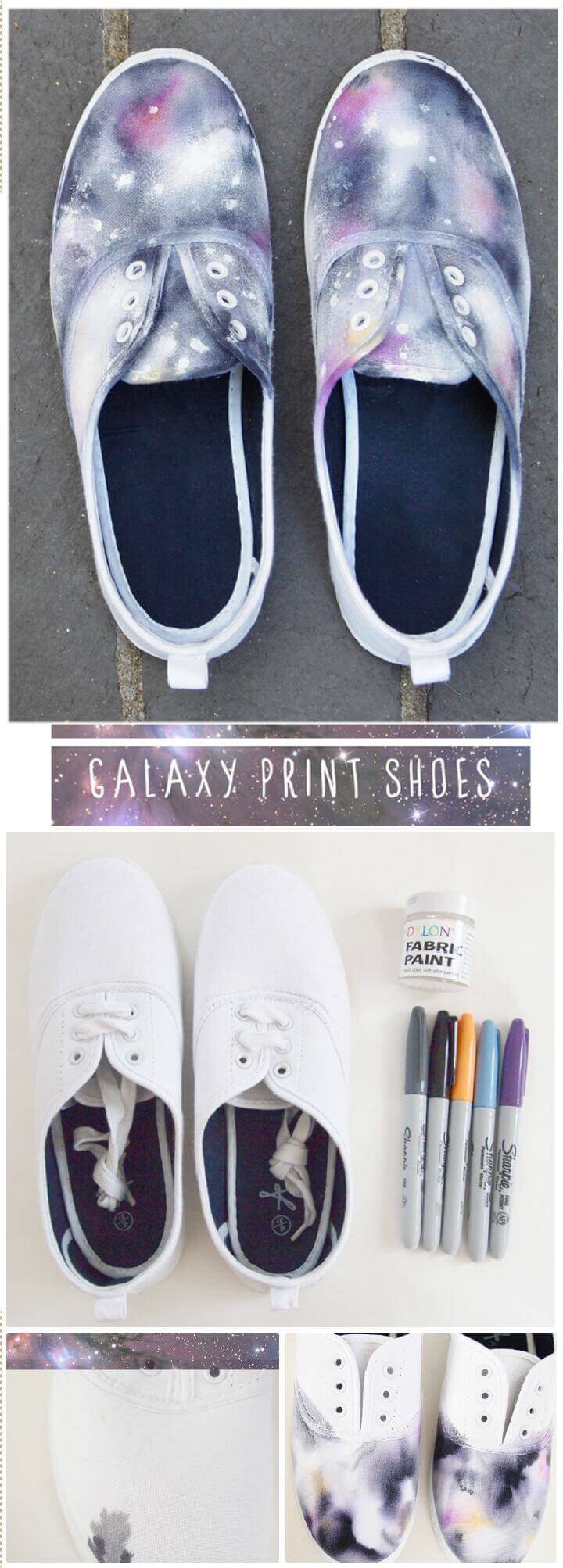 DIY Galaxy Printed Shoes