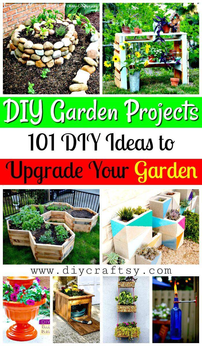 DIY Garden Projects - 101 DIY Ideas to Upgrade Your Garden - DIY Planter Ideas -DIY Garden Projects - DIY Outdoor Decor Ideas - DIY Projects and DIY Crafts