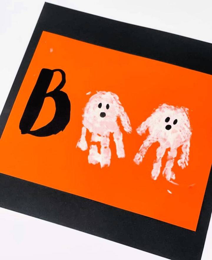 DIY Halloween Ghost Handprint Art