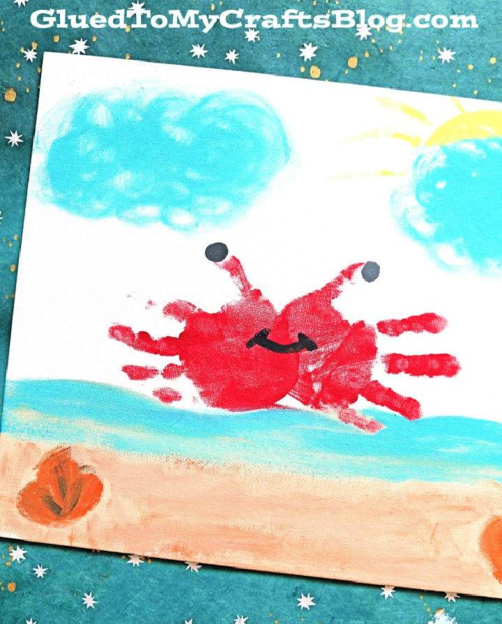DIY Handprint Crab Keepsake Canvas