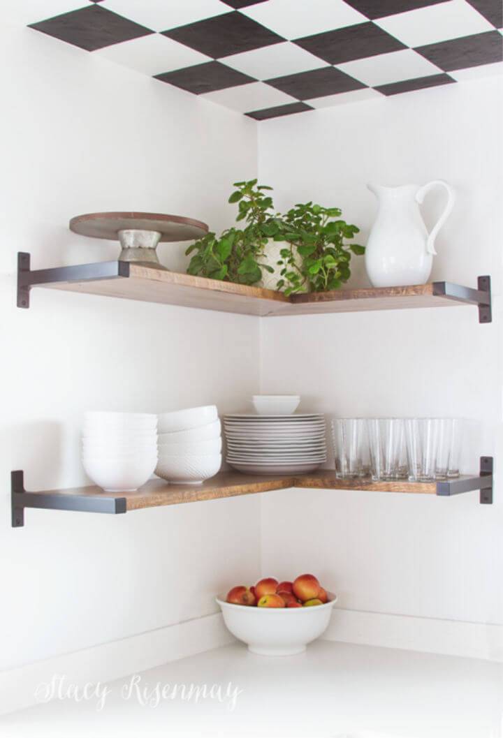 Open Floating Shelves in the Kitchen