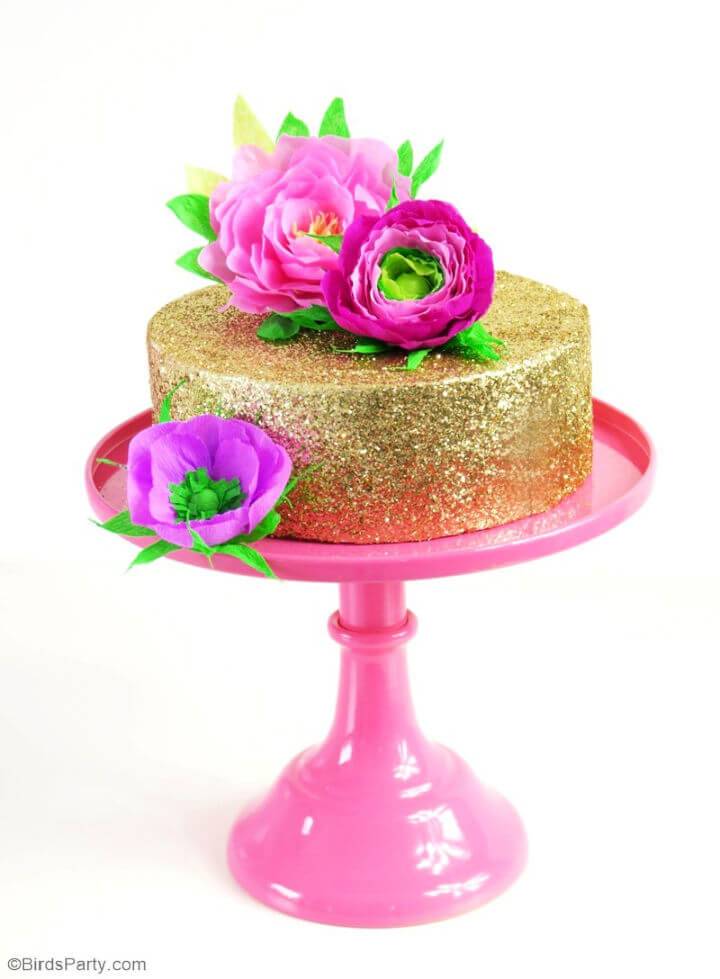 DIY Paper Flower Cake Toppers