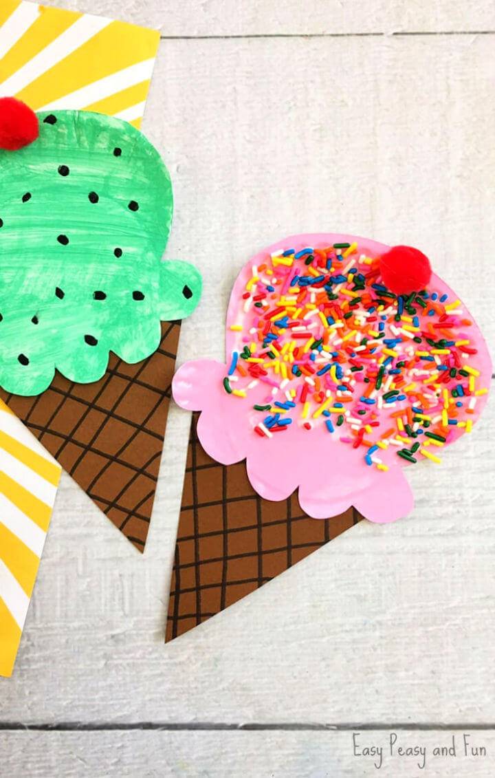 Paper Plate Ice Cream Summer Craft