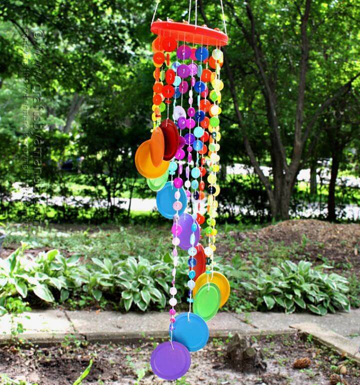 How to Make a Rainbow Button Wind Chime