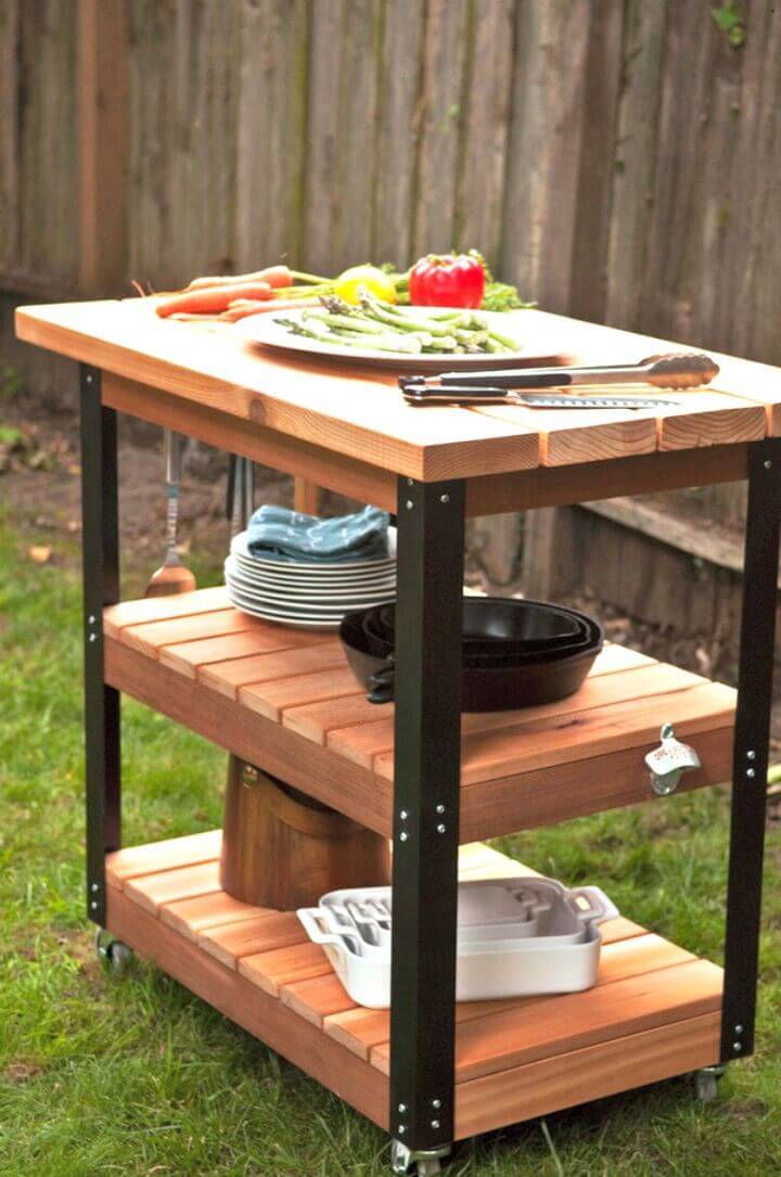 DIY Rolling Grill Cart and BBQ Prep Station