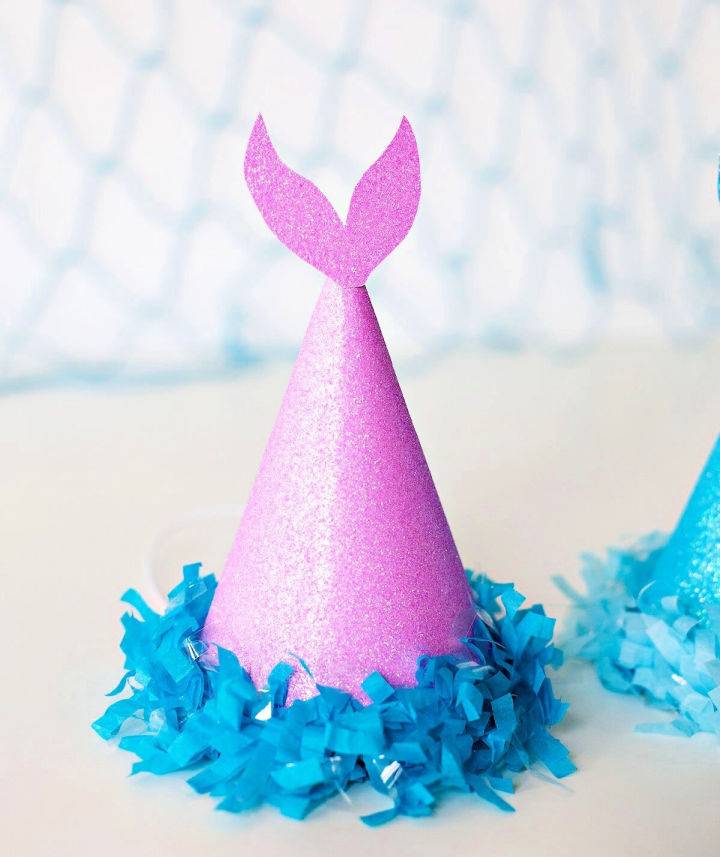 DIY Sparkly Mermaid Tail Party Hats
