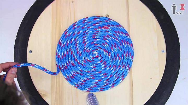 coiling the wood around the center in spiral manner step 2