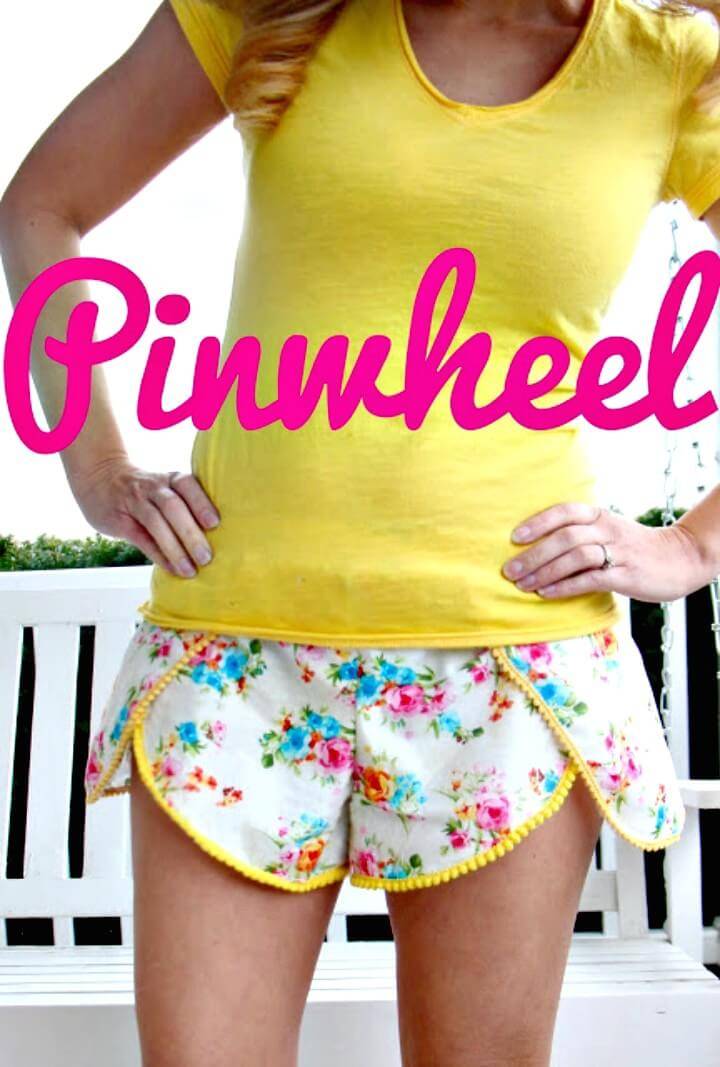 DIY Wild Flower Pinwheel Shorts