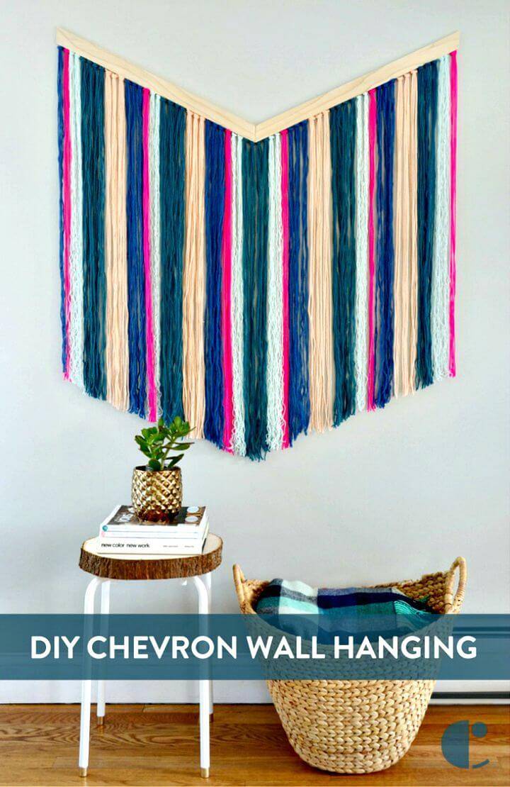 DIY Chevron Yarn Wall Hanging - Craft with Chevron Pattern
