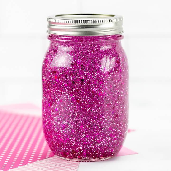 Easy DIY Pink Glitter Jar