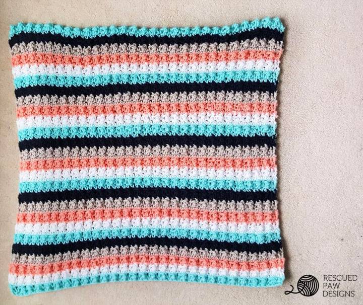 Easy Crochet Striped Baby Blanket Tutorial