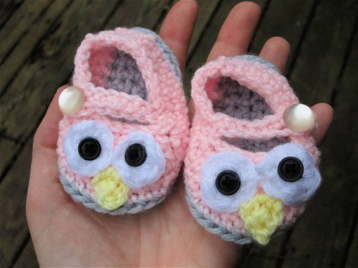 Free Crochet Baby Owl Booties Pattern - 0-3 Months