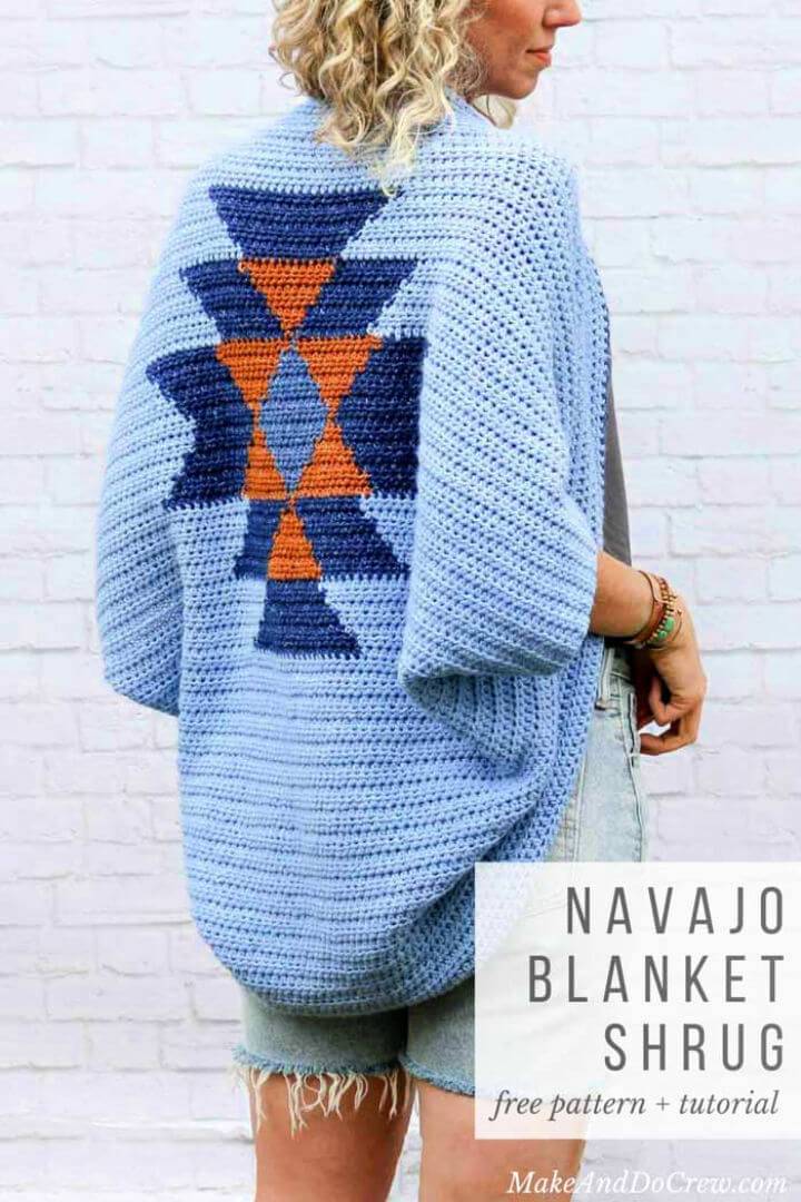 Cool Crochet Navajo Blanket Shrug Pattern