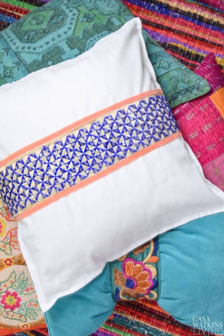 Global Style DIY No Sew Pillow Cover