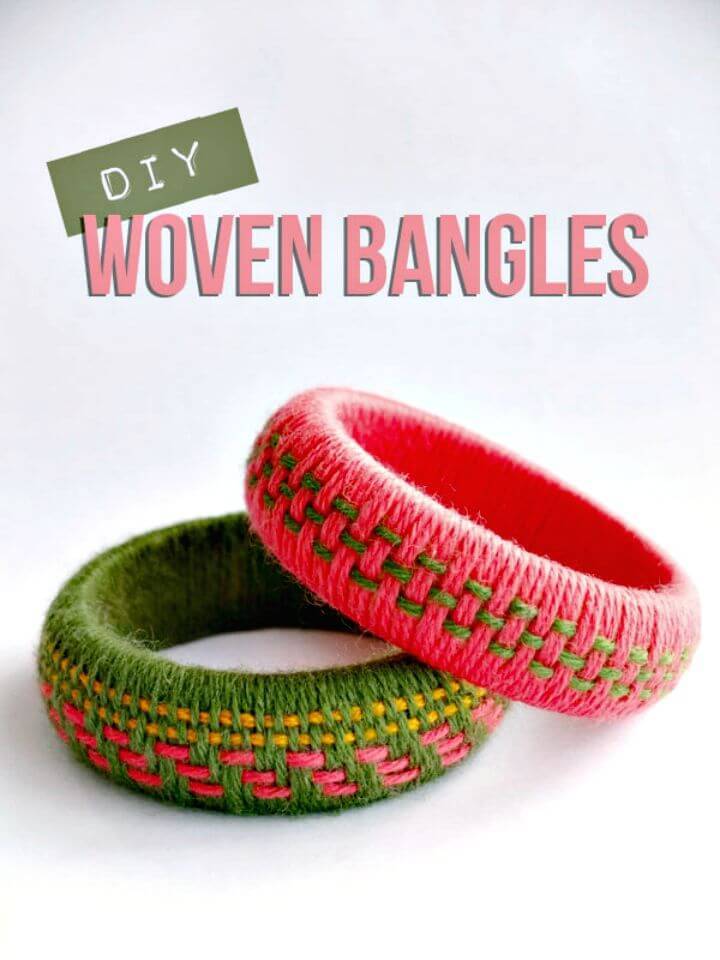 Gorgeous DIY Woven Yarn Bangles Bracelet