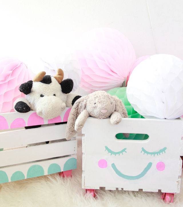Handmade Toy Storage Crates Nursery