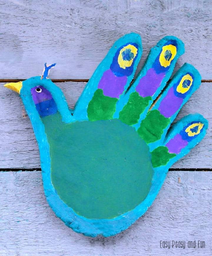 Handprint Peacock Salt Dough Craft