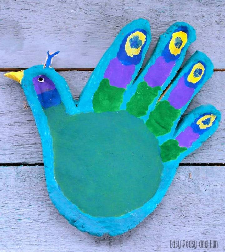 Handprint Peacock Salt Dough