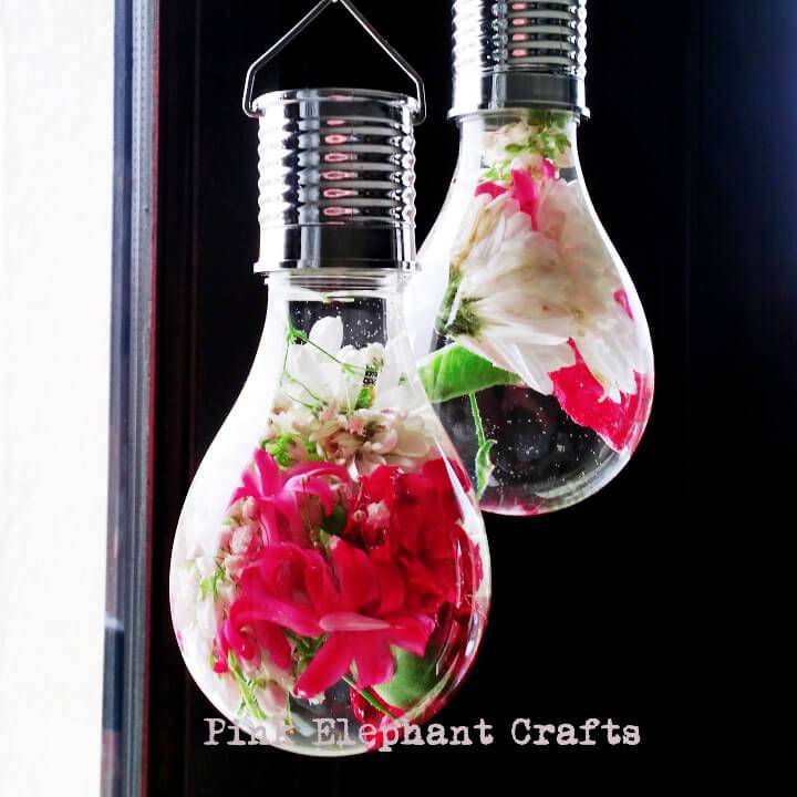 Hanging Light Bulb Flower Vase
