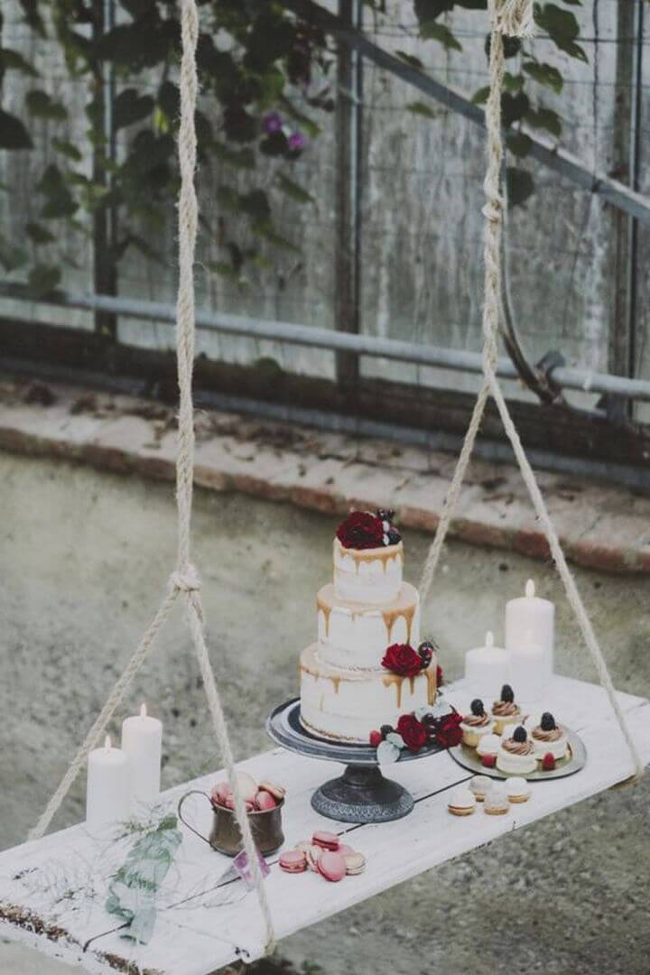 Hanging Side Table for Outdoor Wedding